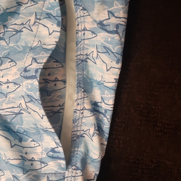 Men's Blue Shark Swim Shorts - Picture 3 of 8